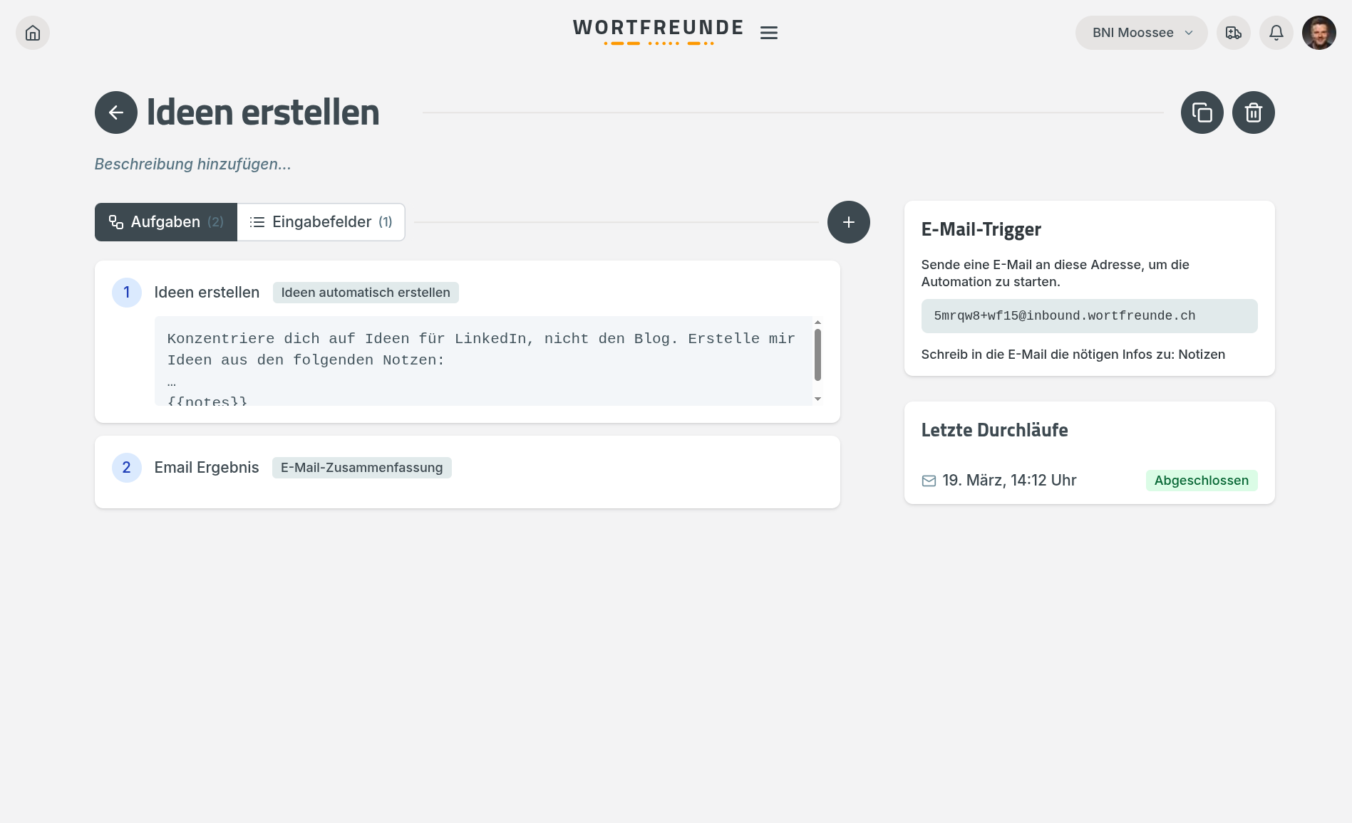 Automation mit E-Mail-Trigger