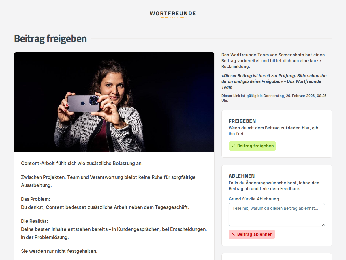 Öffentliche Freigabeseite