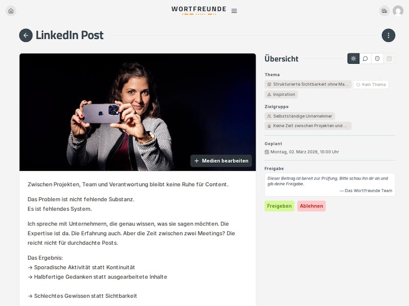 Instagram-Beitrag mit Bild als Beispiel für visuellen Content