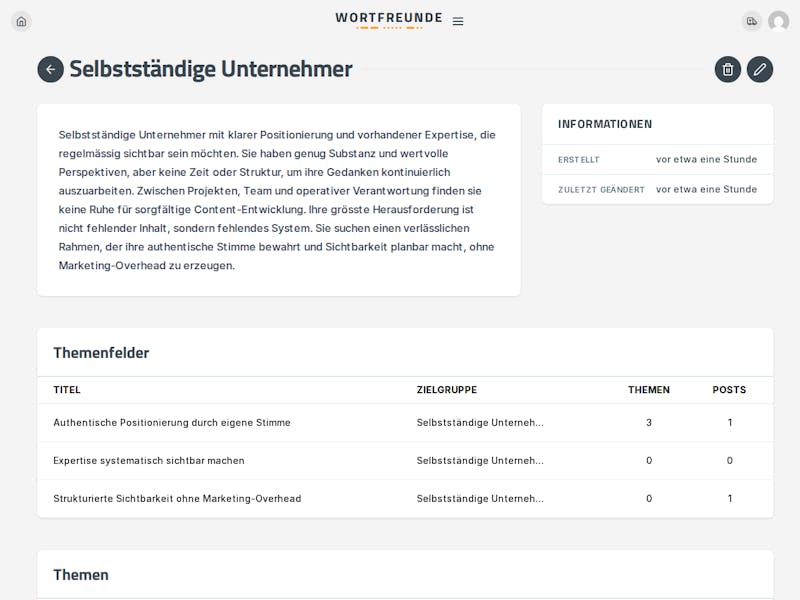 Zielgruppenanalyse in der Wortfreunde Redaktion